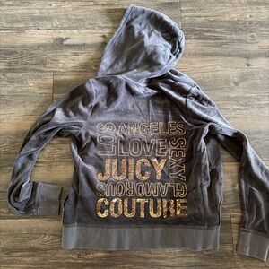 Juicy Couture Charcoal Jacket with Gold Accents